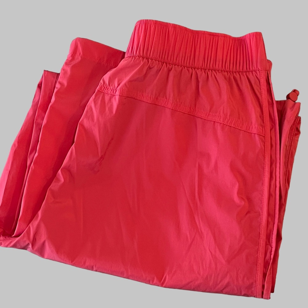 Athleta Pants Womens M Pink Windbreaker Lightweight Nylon Swoosh Elastic Waist